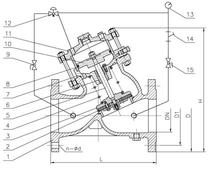 AX107X型活塞式安全泄壓/持壓閥使用說明書-工作原理(圖1) AX107X型活塞式安全泄壓/持壓閥使用說明書-工作原理(圖1)